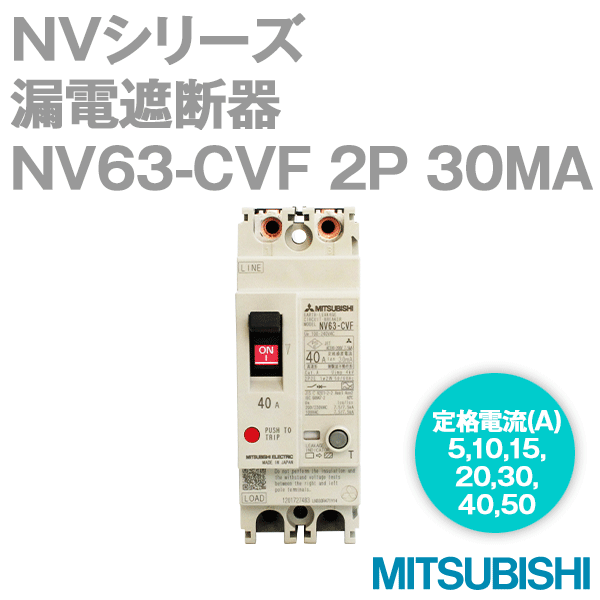 NV63-CVF 2P 30MA漏電遮断器NN