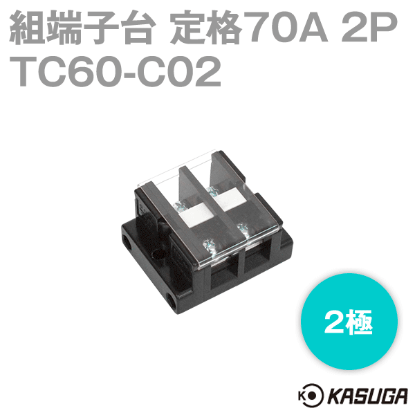 組端子台TC60-C02ボルトマウント2極 工業用端子台SN