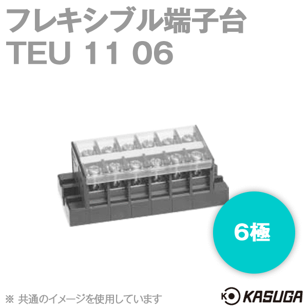 TEU 11 06フレキシブル端子台(6極) (最大30A) (ネジ:M4) (ねじアップ) SN