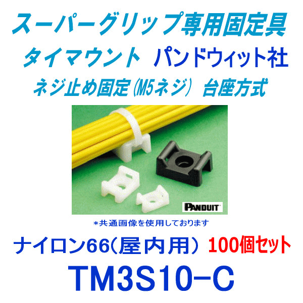 スーパーグリップ専用配線固定具 ネジ止め固定 台座方式 (M4ネジ) TM3S10-C (ナチュラル) (100個入) パンドウイット NN