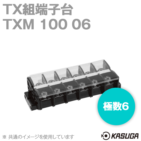 TXM100 06 TX組端子台(標準形) (六角ボルト) (38mm2) (130A) (極数6) SN