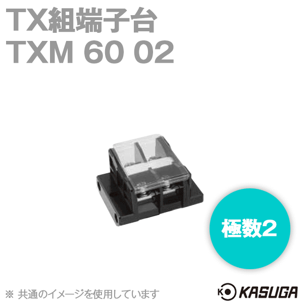 TXM60 02 TX組端子台(標準形) (丸座金付) (22mm2) (90A) (極数2) SN