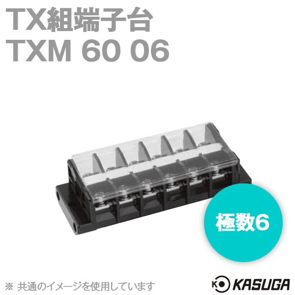TXM60 06 TX組端子台(標準形) (丸座金付) (22mm2) (90A) (極数6) SN