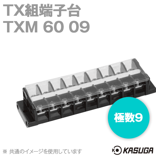 TXM60 09 TX組端子台(標準形) (丸座金付) (22mm2) (90A) (極数9) SN