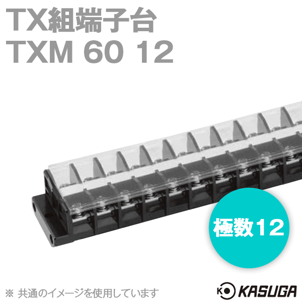 TXM60 12 TX組端子台(標準形) (丸座金付) (22mm2) (90A) (極数12) SN