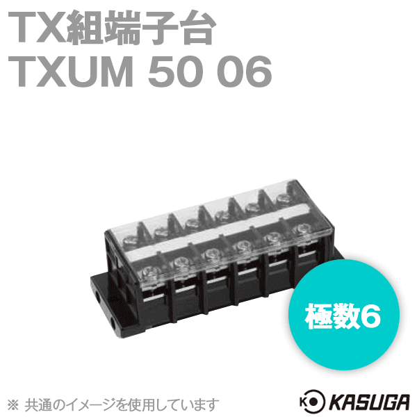 TXUM50 06 TX組端子台(ジャンプアップ) (14mm2) (80A) (極数6) SN